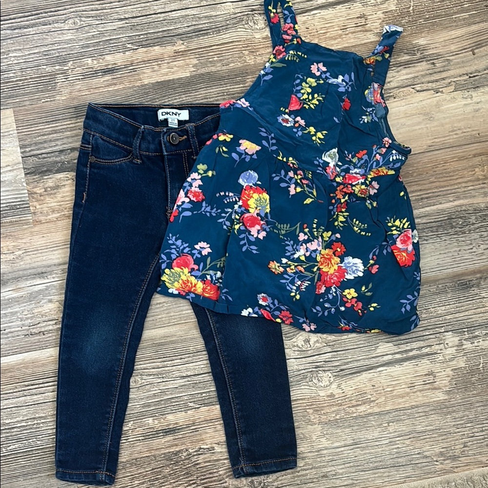 DKNY jeans with Gap top 2T girls outfit